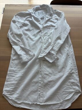 Frank & Eileen White denim Button-Up Shirt Dress Mary S